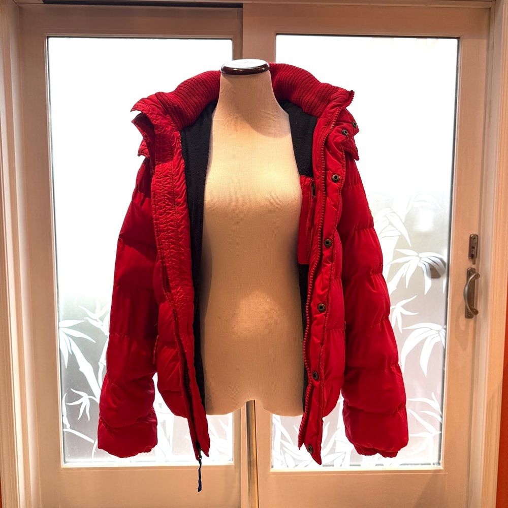 Abercrombie & Fitch down red puffer jacket